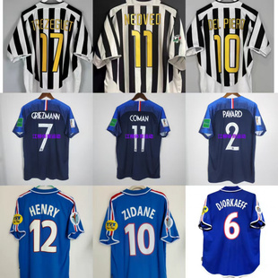 复古球衣法国家队服齐达内亨利吉鲁格列兹曼博格巴姆巴佩足球服