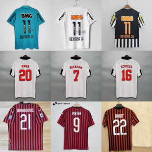 复古球衣桑托斯内马尔蒂尼英格兰贝克汉姆杰拉德兰帕德AC卡卡球服