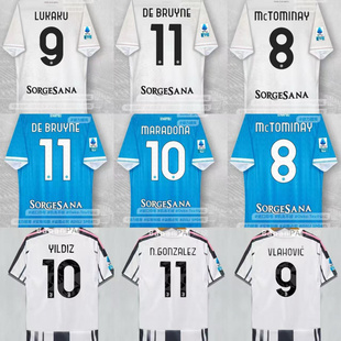 2526赛季主客场德布劳内卢卡库麦托米奈弗拉霍维奇伊尔迪兹球衣