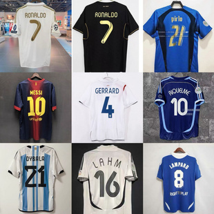 热门复古球衣梅西AC罗纳尔多齐达内马尔蒂尼哈维足球服法国家队服