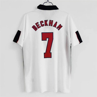 1998英格兰球衣7号贝克汉姆杰拉德欧文主场队服98世界杯足球服