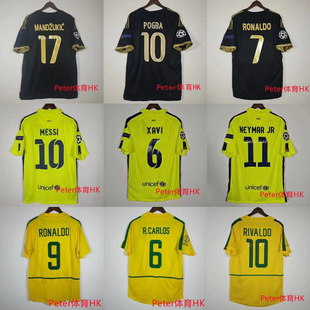 复古球衣足球服经典巴皇M国米亨利C罗纳尔多梅西齐达内球