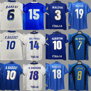 复古球衣足球服意大利队服马尔蒂尼巴乔皮耶罗托蒂卡纳瓦罗球衣