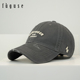 个性 做旧破洞棒球帽子男女潮牌百搭字母圆脸弯檐鸭舌帽街头遮阳帽