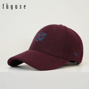 韩版毛呢硬顶显脸小棒球帽子女秋冬街头大头围防风保暖鸭舌帽男潮