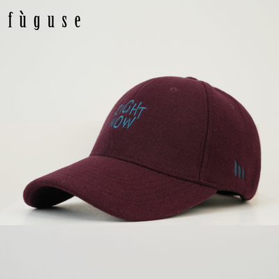 秋冬毛呢保暖宽帽檐显脸小棒球帽