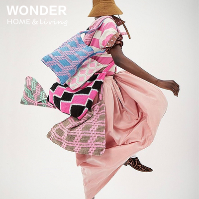 Papua New Guinea新几内亚进口Bilums手工编织网袋信封民族女包