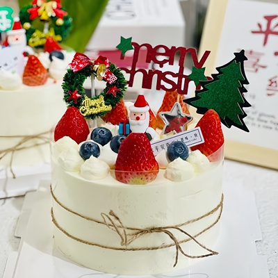 2025圣诞节蛋糕装饰套装礼包老人麋鹿松树草圈MerryChristmas插牌