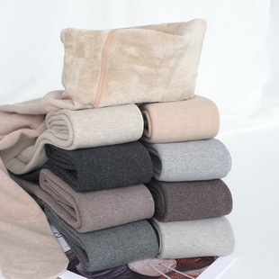 秋冬厚绒棉质连裤 袜格雷系灰色加厚加绒打底袜美拉德风穿搭咖啡女