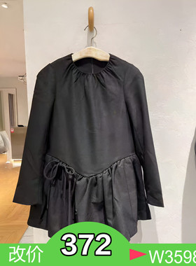 正品3E1O606-220春秋款长袖修身小黑裙连衣裙2490