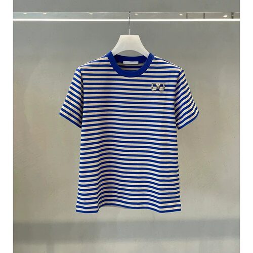 正品2024夏季新款圆领条纹短袖T恤海魂衫上衣女2I2B334-24