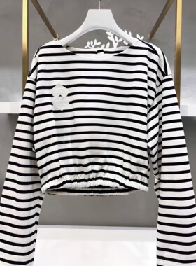 正品2H1B505-23D大23春6 1099 白色 条纹长袖 T恤