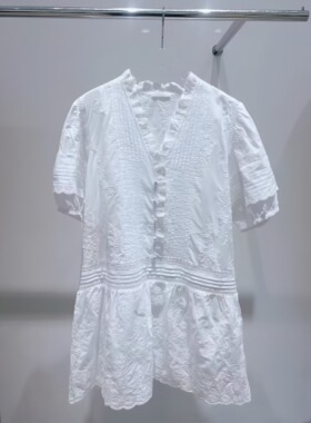 正品3H2O448-23 D小23夏6 1690W 白色 连衣裙-P4