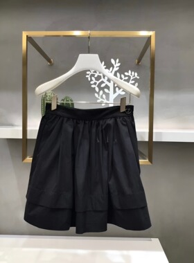 正品3H3S234-23 D小 23秋2 795 黑色X  塔克半裙