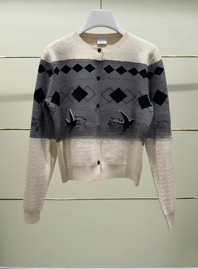 正品2J1E555-250开25春燕子老花针织开衫吊牌1899