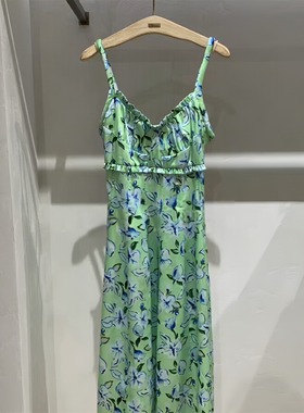 正品3H2O221-23 D小23夏5 1290W 绿色 印花吊带裙