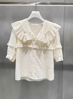 正品2H3C299-23 D大 23秋2 1499W 格纹 白色 衬衫