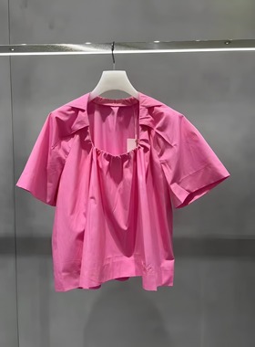 正品2H2D326-23 D大23夏4 1099浅蓝N 褶皱造型 小上衣-P4