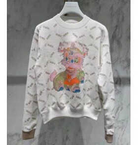 正品1D1E420-4590高端春装2女装毛针织衫提花圆领毛衫吊牌-P4