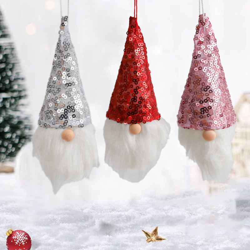 圣诞老人亮片挂件圣诞树装饰道具