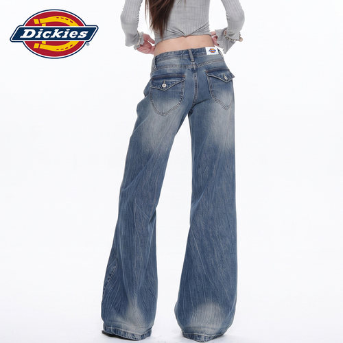Dickies帝酷适低腰微喇牛仔裤女Y