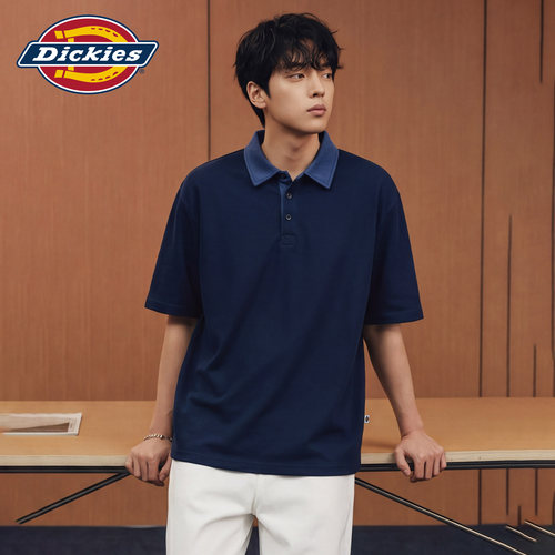 Dickies帝酷适异色翻领撞色短袖POLO衫男款夏季美式潮牌休闲上衣M