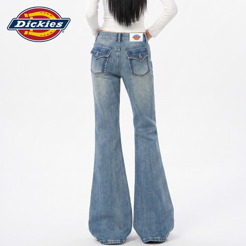 Dickies帝酷适复古微喇牛仔裤女Y