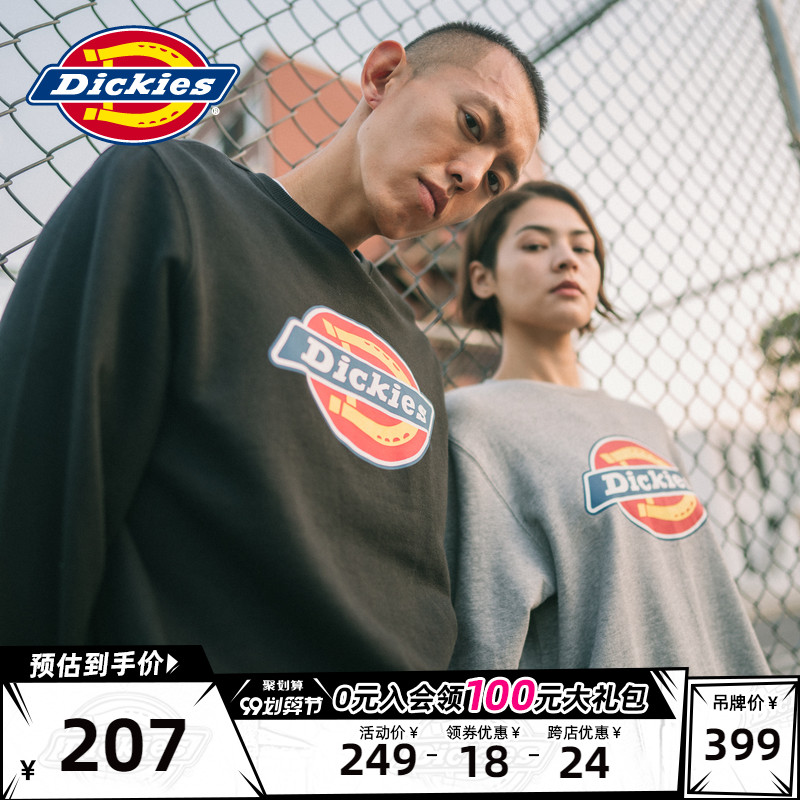 Dickies情侣logo印花圆领卫衣 男款宽松卫衣DK007059