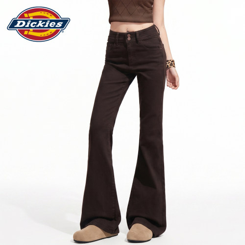 Dickies帝酷适咖色微喇牛仔裤女Y