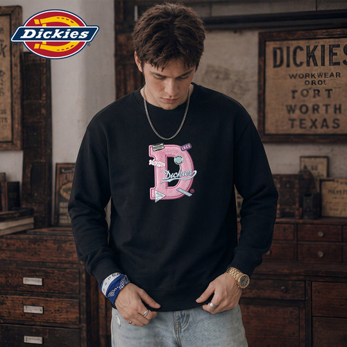 Dickies创意印花宽松圆领卫衣