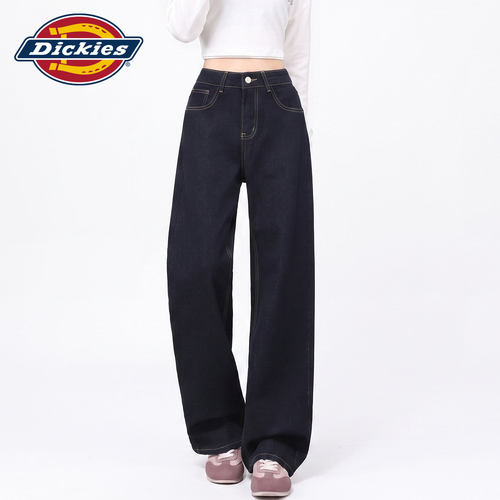 Dickies帝酷适高腰阔腿牛仔裤女Y