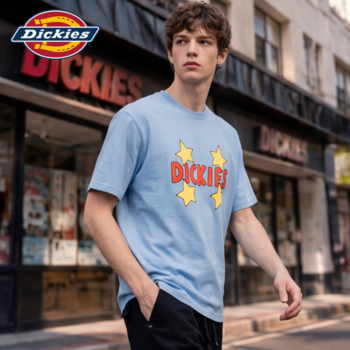 Dickies帝酷适星星印花短袖T恤男夏季纯棉美式潮牌休闲半袖上衣M