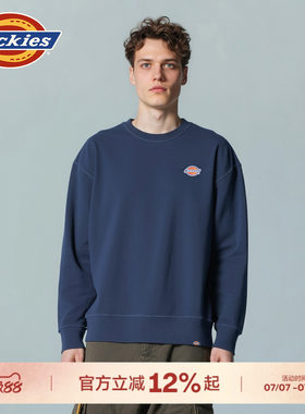 Dickies三色logo贴布绣圆领卫衣