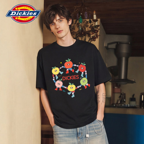 Dickies帝酷适美式卡通字母印花纯棉短袖t恤男夏季潮流情侣上衣M