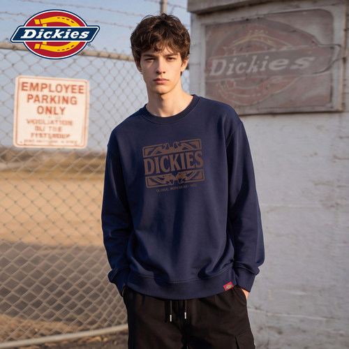Dickies男秋季美式印花圆领卫衣
