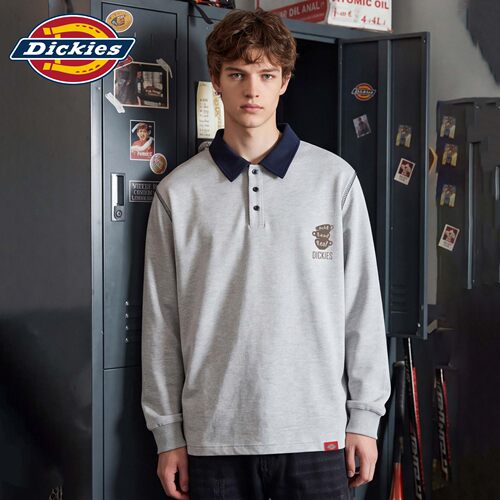 Dickies男秋季美式印花翻领卫衣