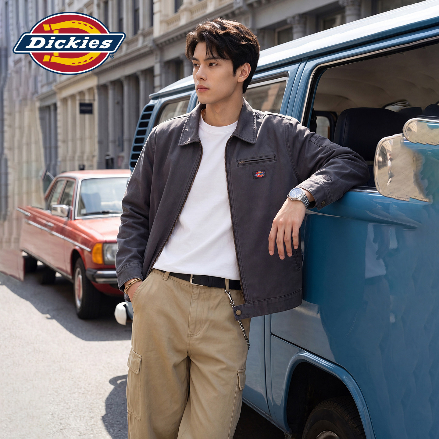 Dickies帝酷适新款美式工装外套水洗宽松多口袋翻领百搭通勤夹克J图片