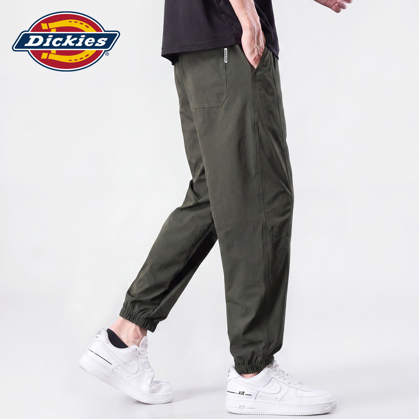 Dickies帝酷适美式潮牌拼接抽绳休闲裤男士秋季新款宽松束脚裤子Y