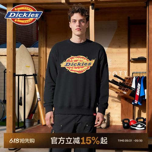 Dickies印花圆领卫衣男女情侣