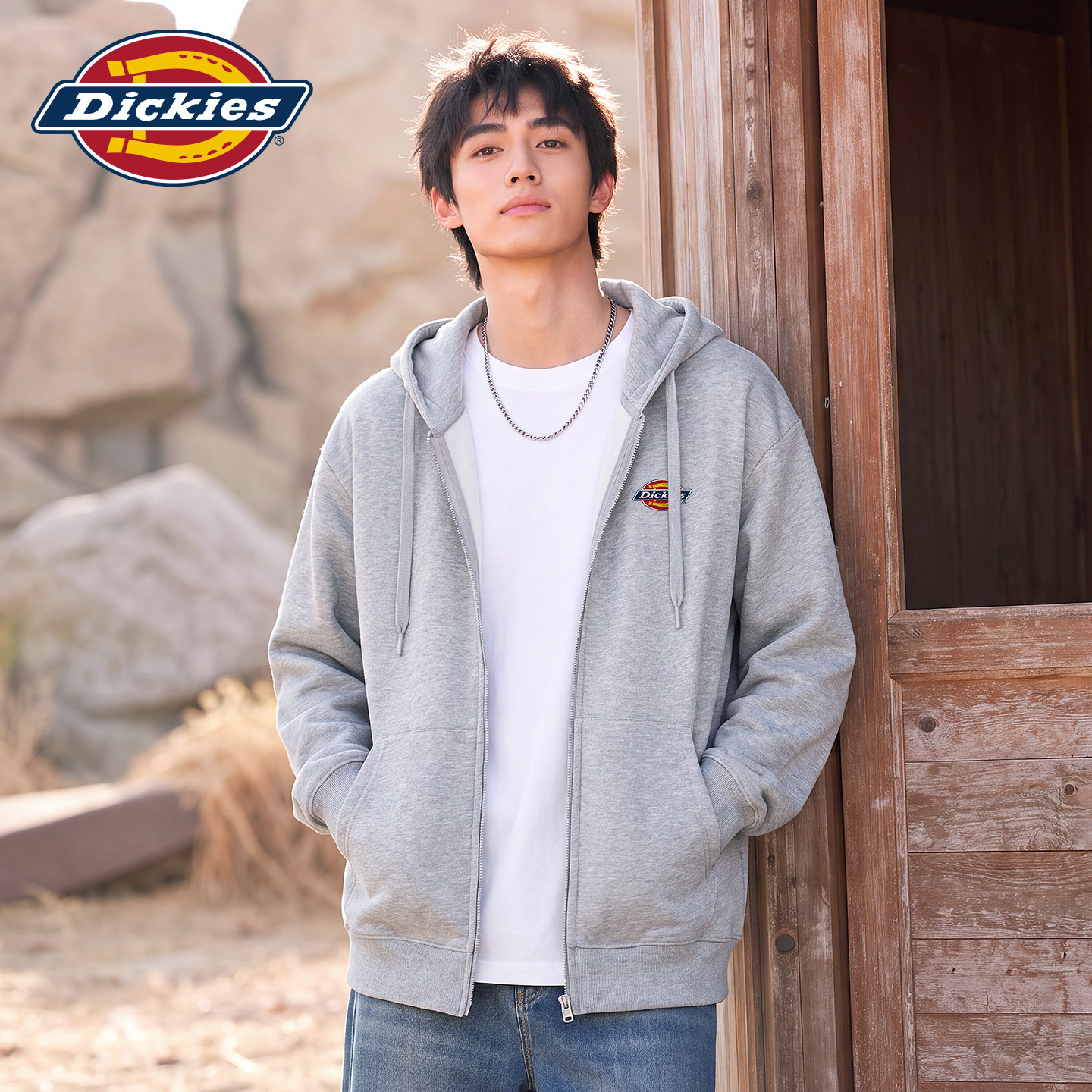 Dickies美式潮流连帽开衫卫衣男图片