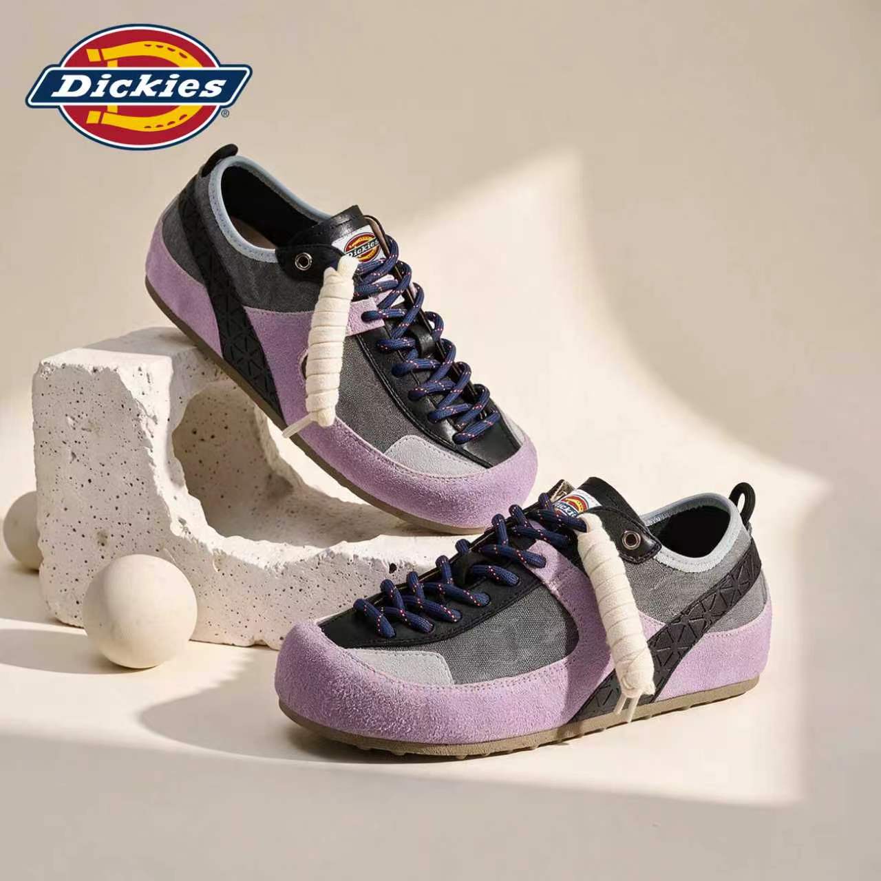 Dickies系带拼色平底休闲鞋图片