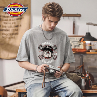 Dickies帝酷适纯棉圆领短袖T恤男夏季美式高级感斗牛犬印花上衣M