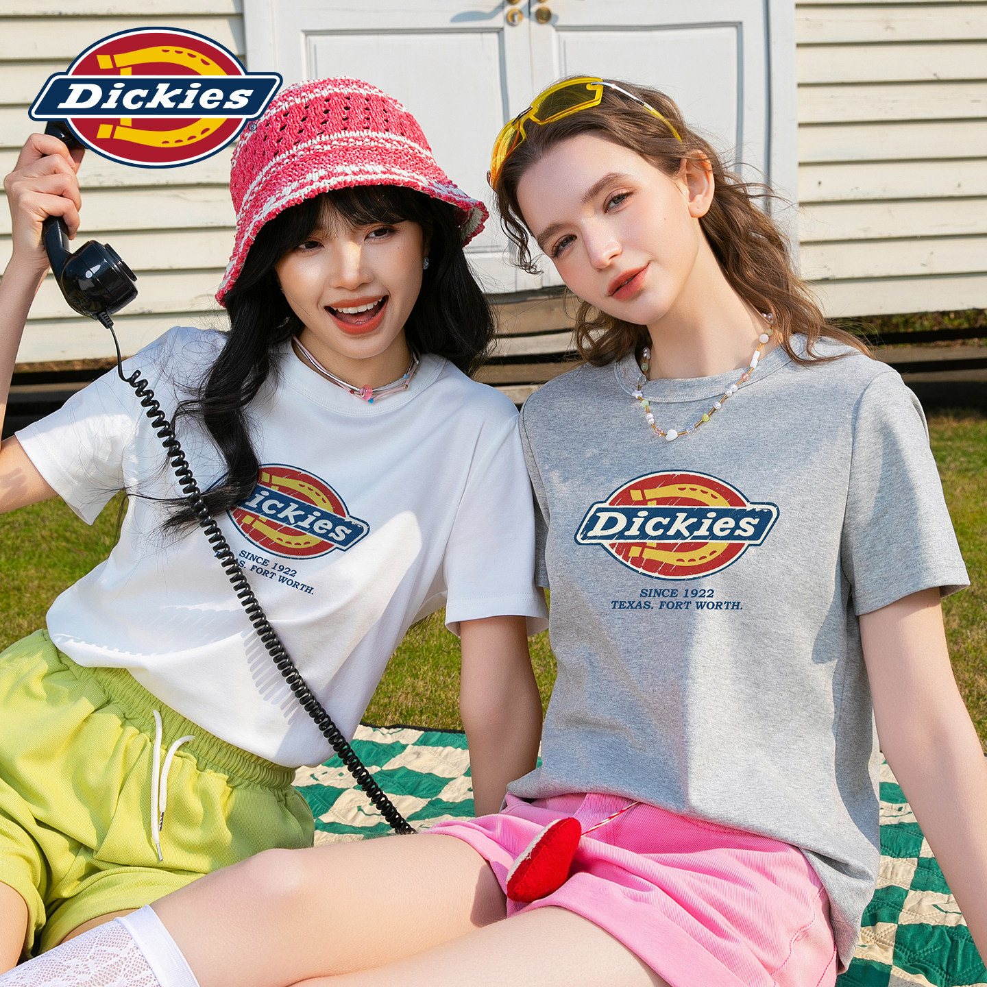 Dickies抗菌正肩宽松短袖T恤女图片