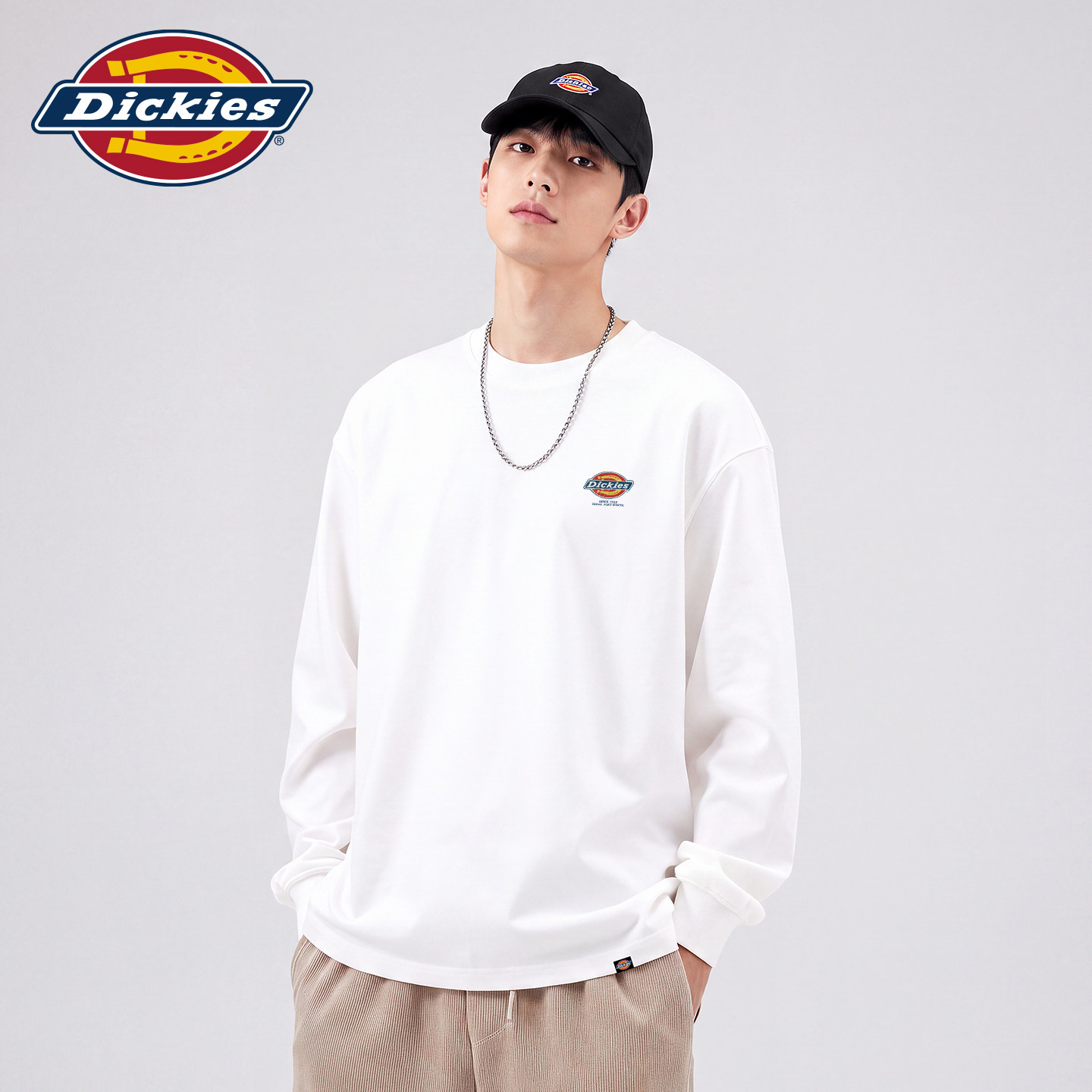 Dickies美式街头重磅长袖T恤男春秋款宽松松弛感纯棉内搭打底衫A