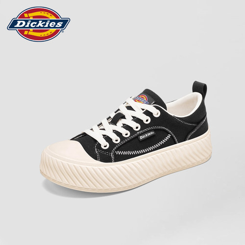 Dickies厚底低帮帆布鞋女款黑白