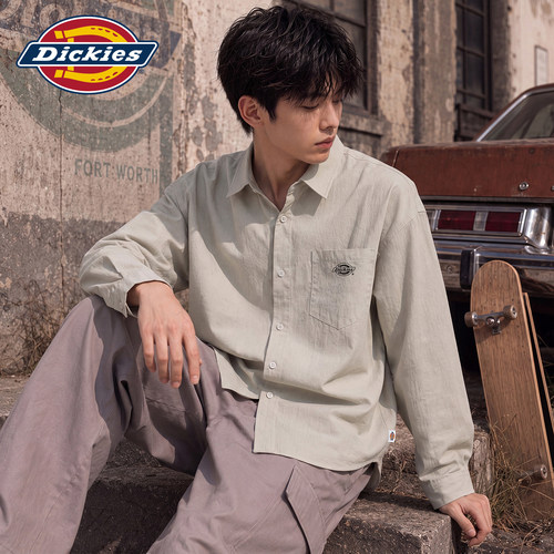 Dickies美式翻领贴袋长袖衬衫