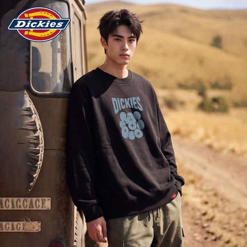 Dickies男秋季美式印花圆领卫衣