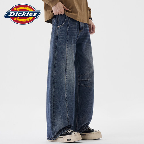 Dickies解构拼接垂感水洗牛仔裤