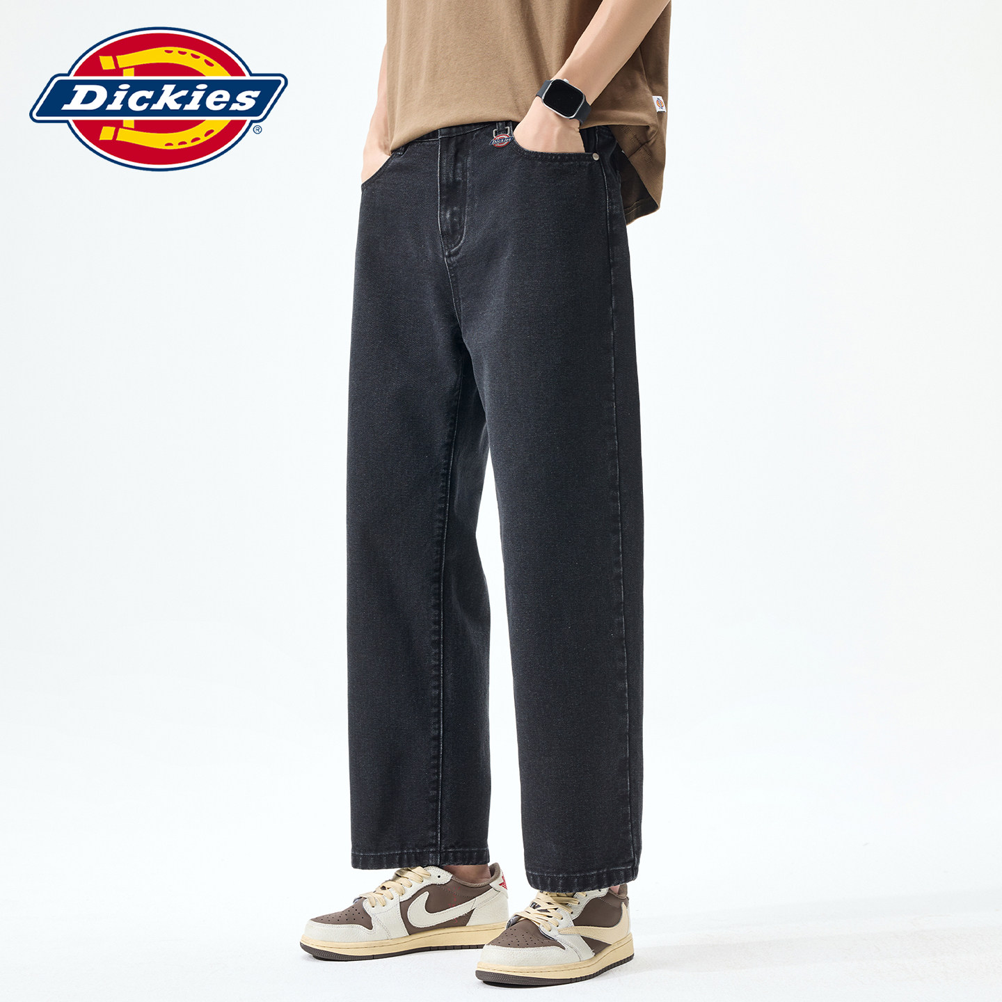 Dickies帝酷适夏季新款九分牛仔裤男士宽松复古水洗薄款直筒裤子Y