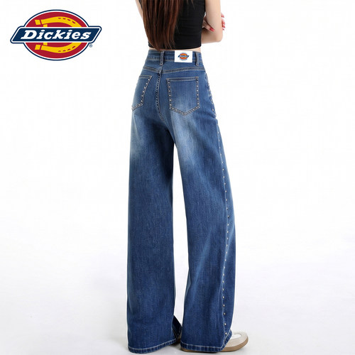 Dickies帝酷适复古阔腿牛仔裤女Y